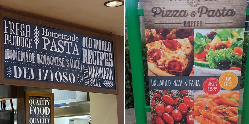 Pizza & Pasta Buffet Menu
