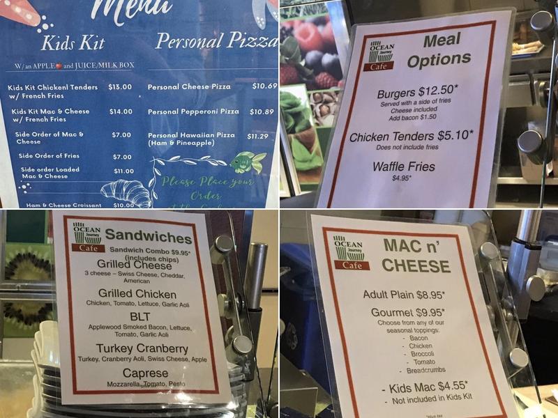 Ocean Journey Cafe Menu