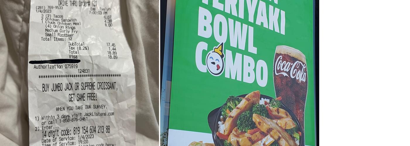 Jack in the Box Menu