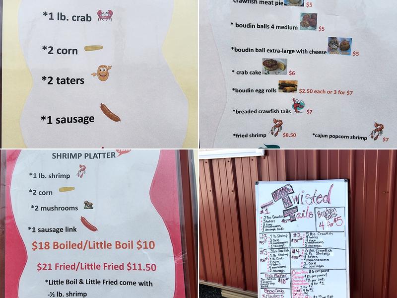 Twisted Tails Crawfish Menu