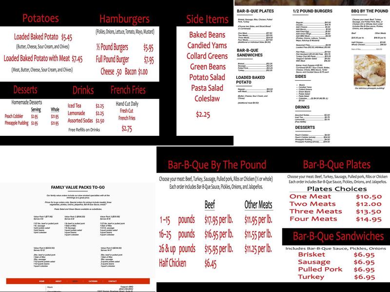 Teague's Bar-B-Que Menu