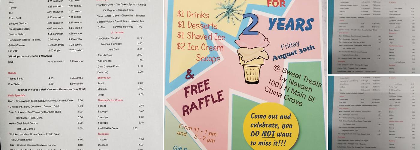 Sweet Treats by Nevaeh Menu