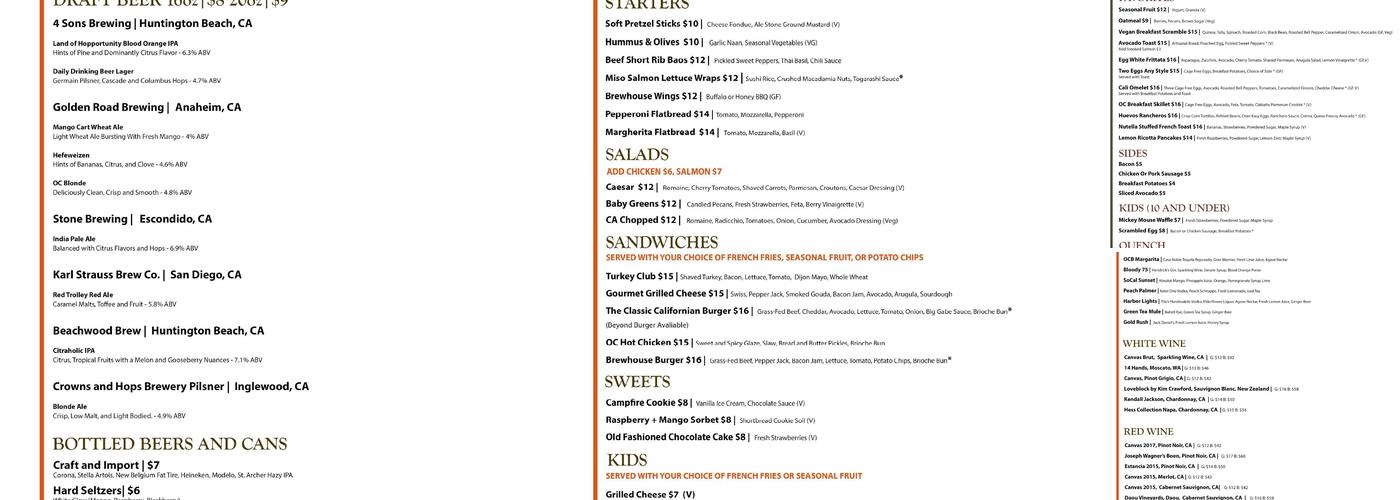 iSwii Ice Cream Shop Menu