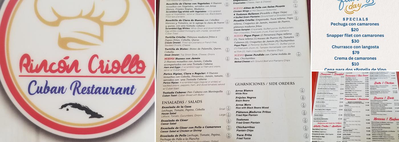 Rincon Criollo Menu