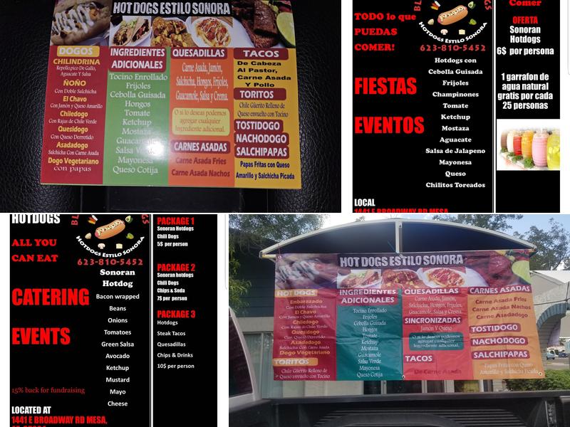 Blazing Desert Dogs Menu