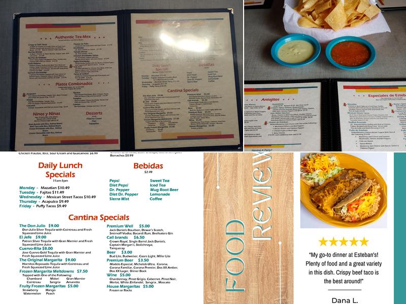 Estebans Cafe and Cantina Menu