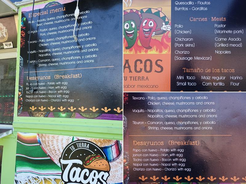 Tacos Tu Tierra Menu