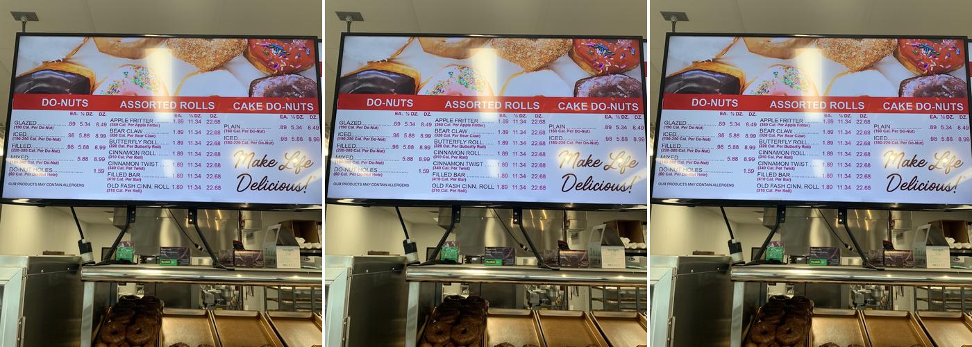 Shipley Do-Nuts Menu