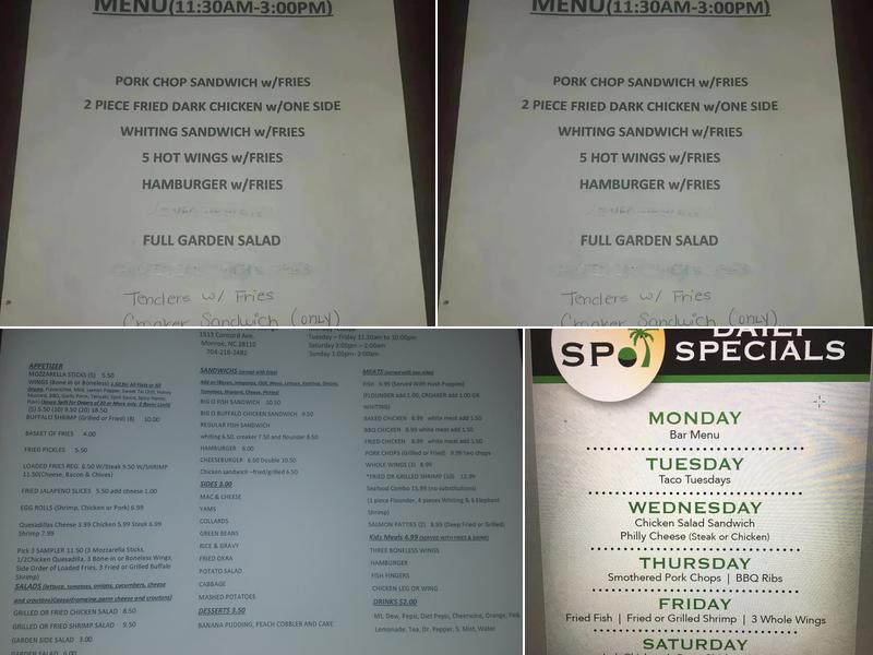 The Spot Eatery, Bar & Lounge Menu