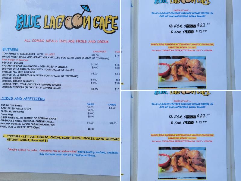 Blue Lagoon Cafe Menu