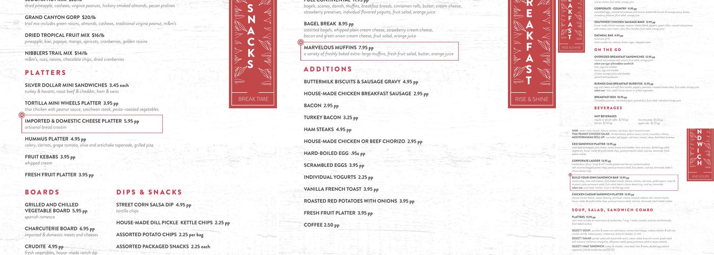 M Culinary Concepts Menu
