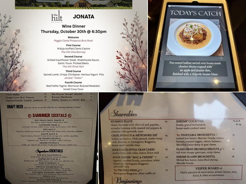 BRIX Wine Cellars Menu