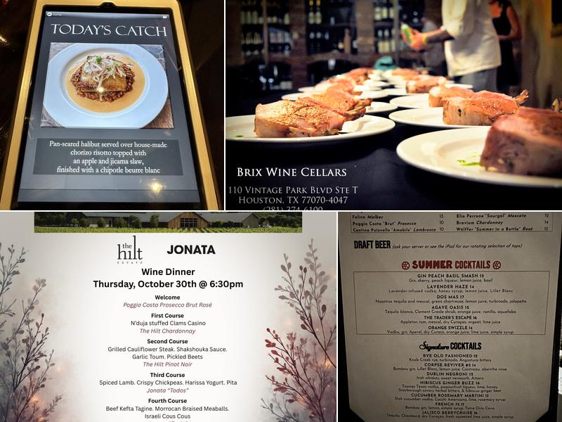 BRIX Wine Cellars Menu