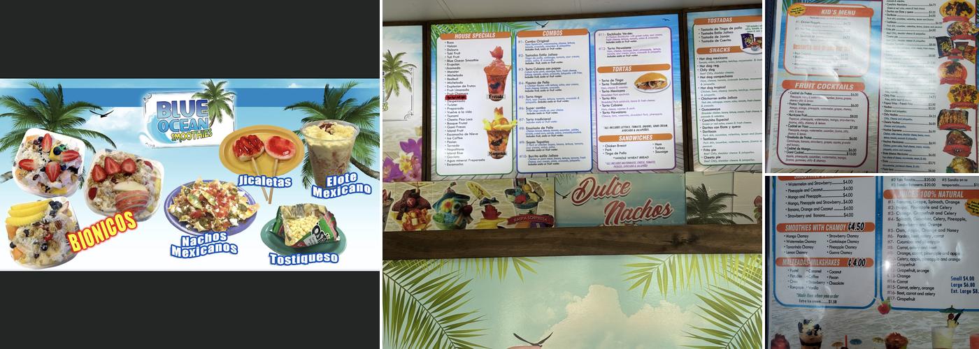 Blue Ocean Smoothies Menu