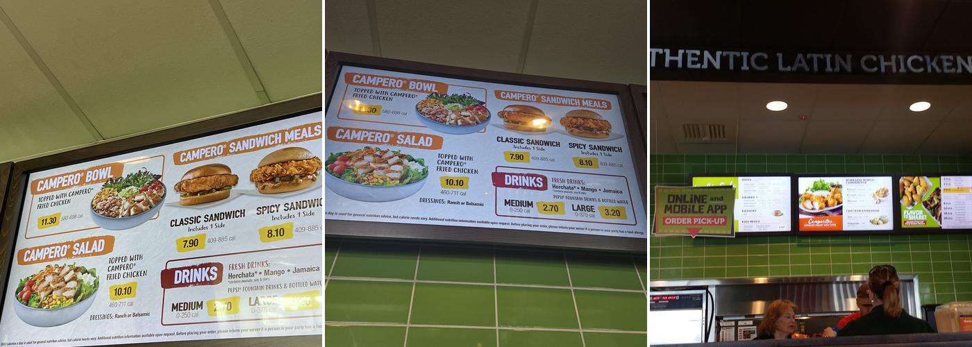 Pollo Campero Menu