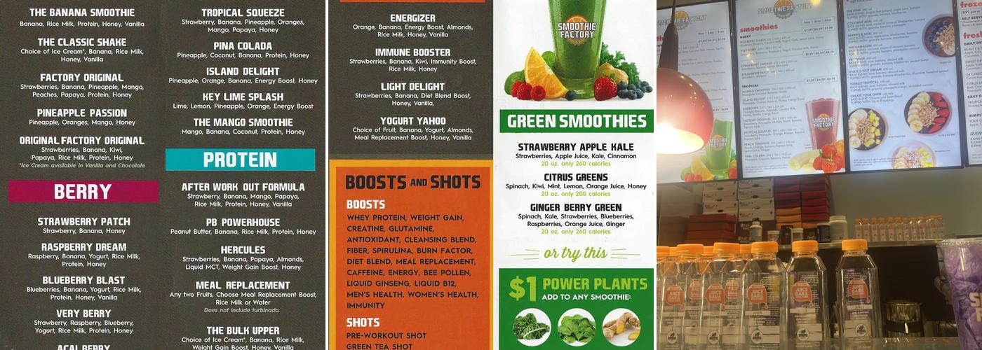 Smoothie Factory Menu
