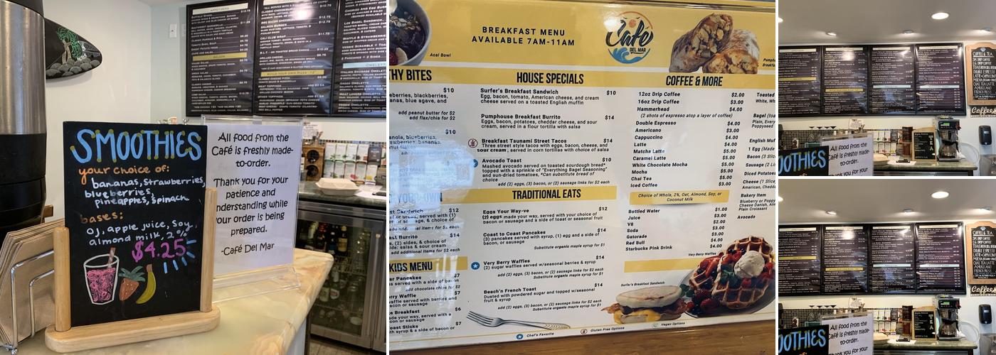 Cafe Del Mar Menu