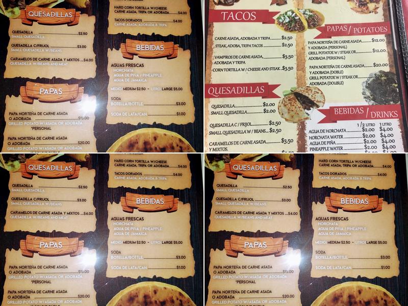 TAQUERIA LOS NORTEÑOS Menu