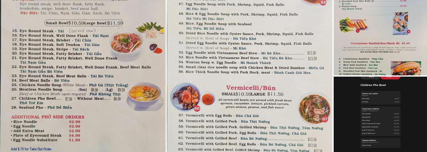 Pho Q Long Menu