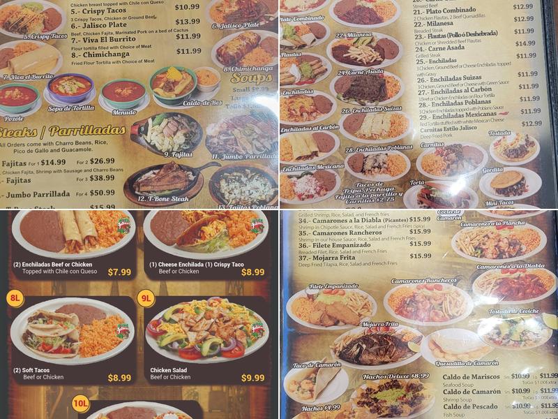 Viva Jalisco Bar & Grill Menu