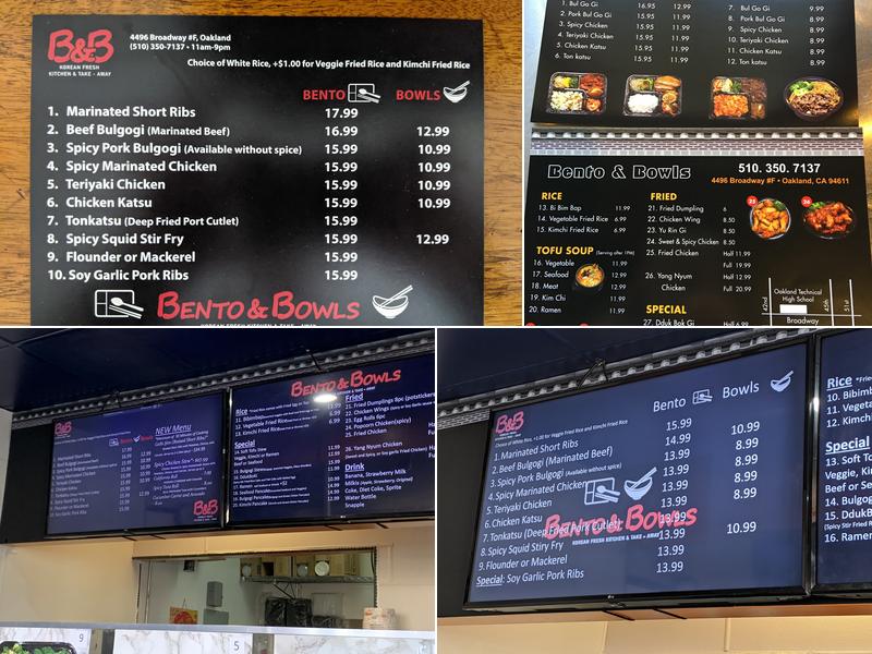 Bento & Bowls Menu