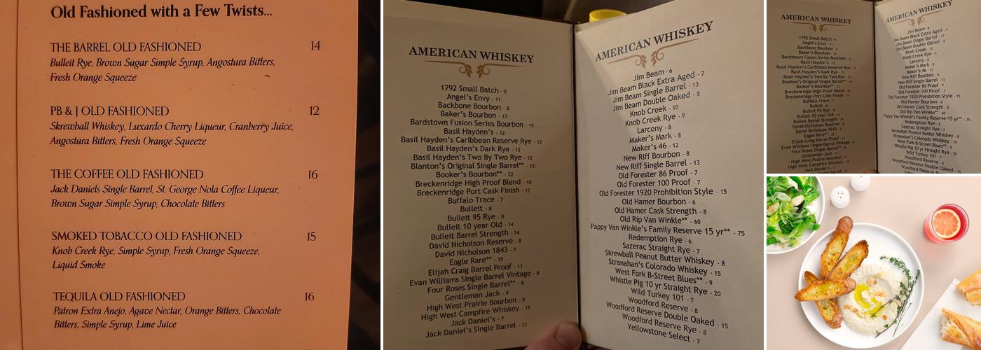 Broken Barrel — Carmel Menu