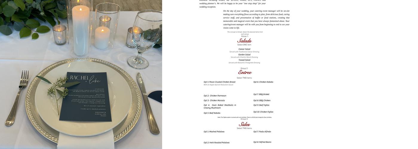 Monclovas Catering Menu