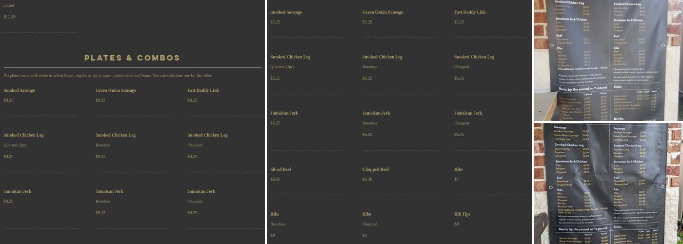 Fatt Dady’s Backyard BBQ Menu