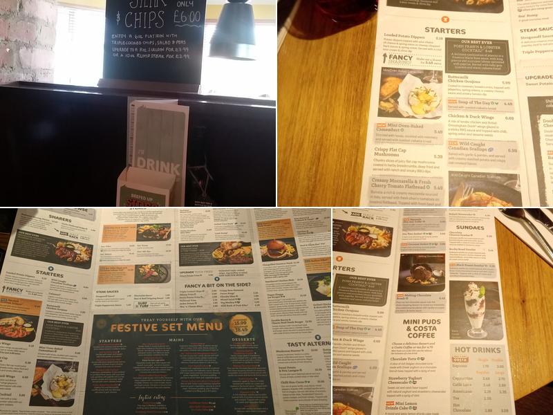 Moor Farm Beefeater Menu