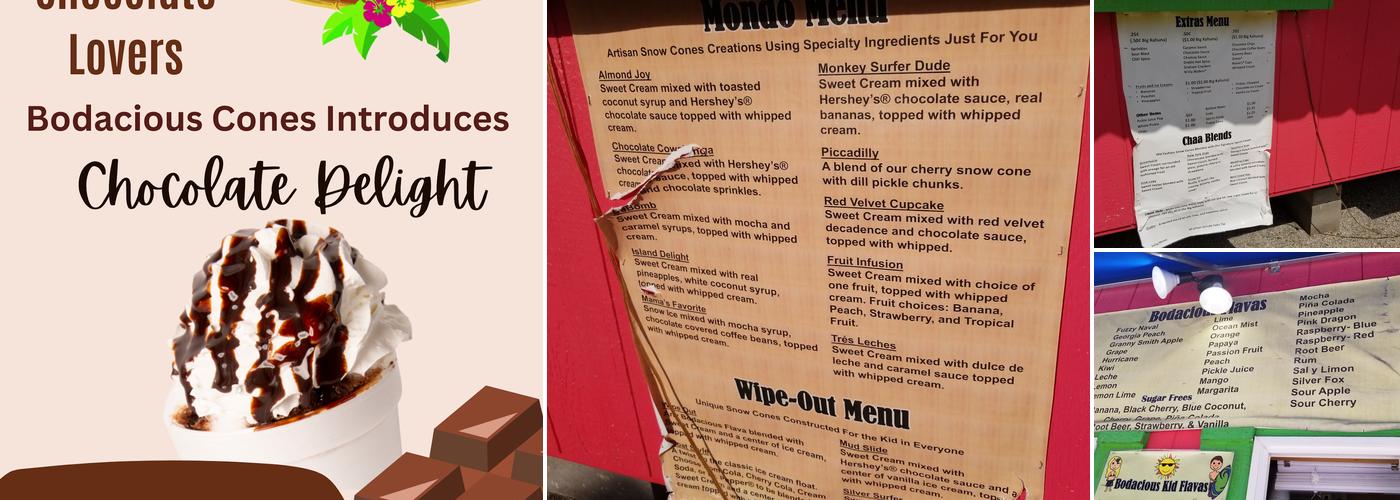 Bodacious Cones Irving Menu