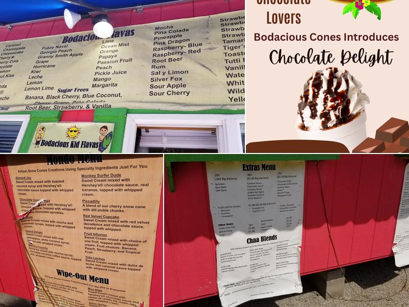 Bodacious Cones Irving Menu