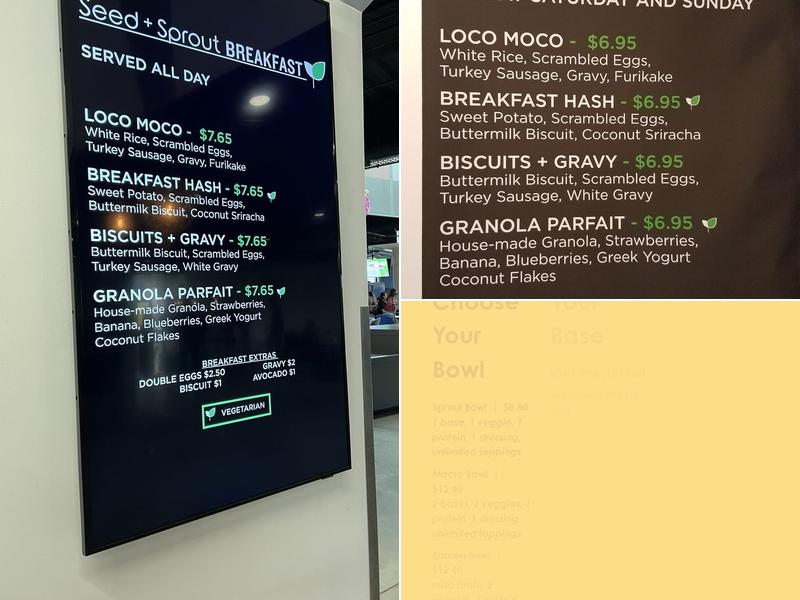 Seed & Sprout Menu