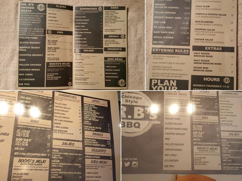 Mr. B's Bowtie BBQ Menu
