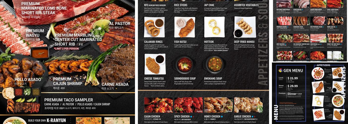 Gen Korean BBQ House Menu
