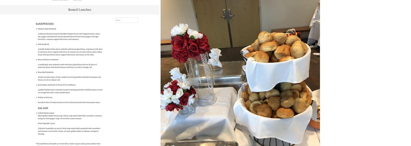 Chef Henry Catering Menu