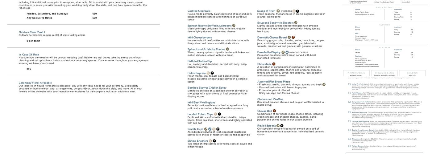 WatersEdge Event & Conference Center Menu