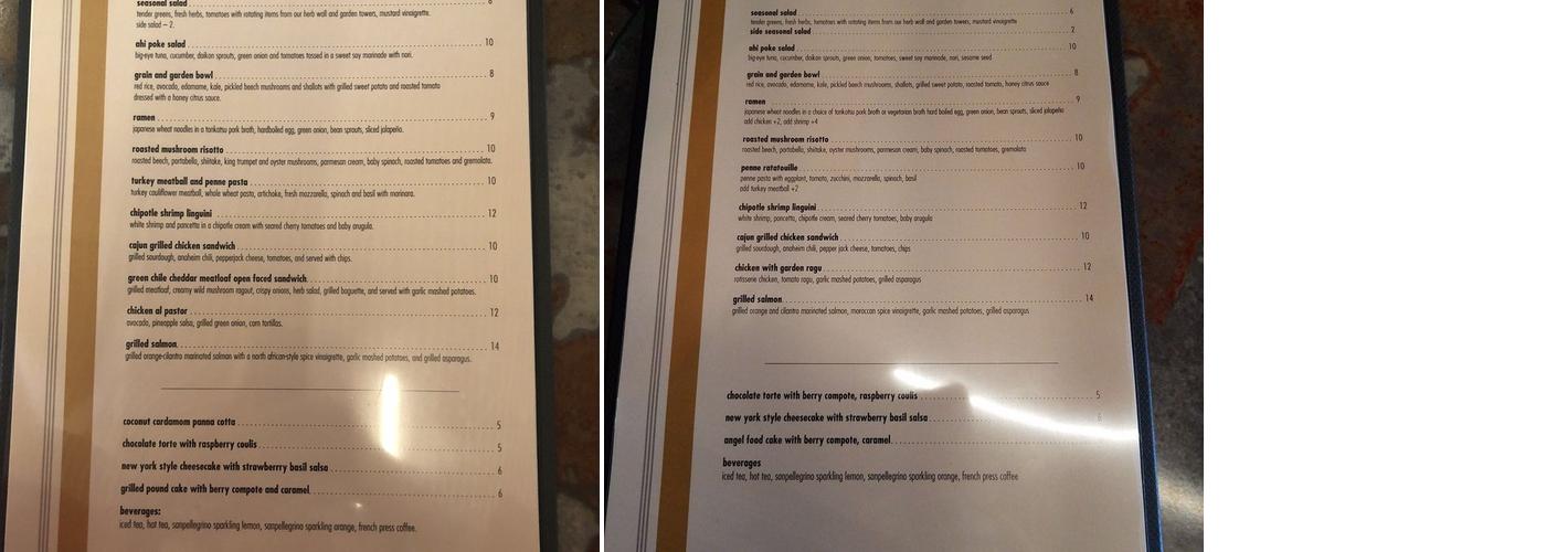 Sixty-Four North Menu