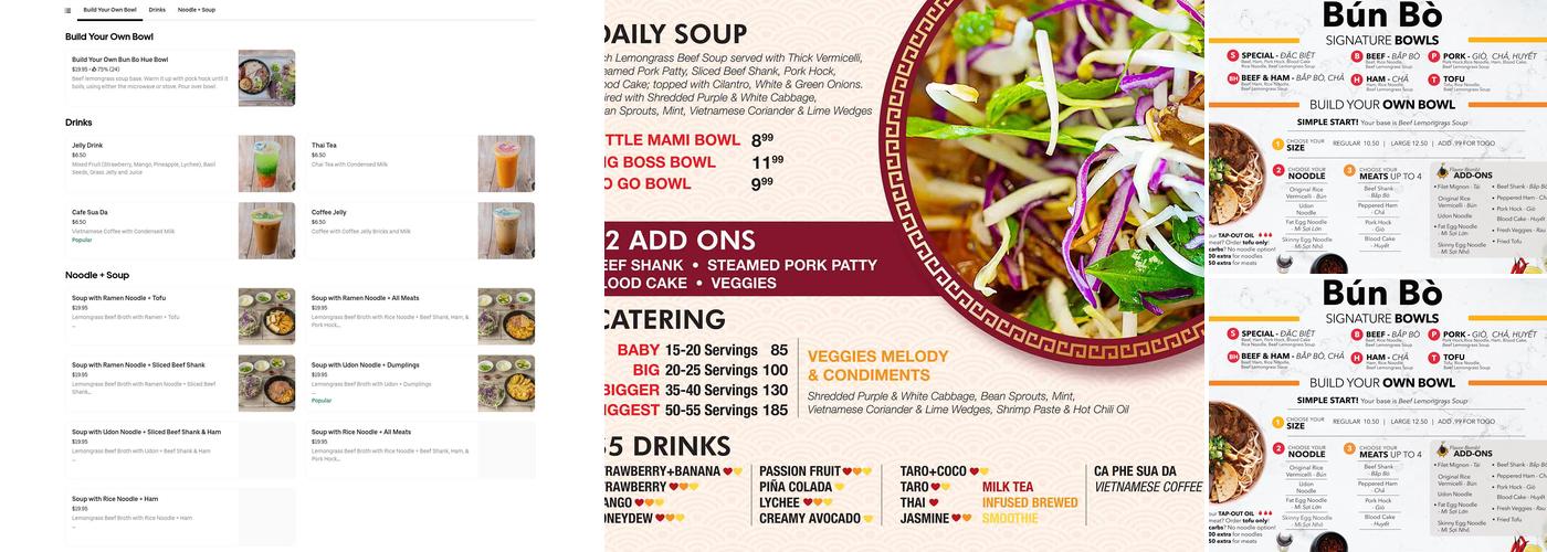 BBH Noodle House Menu