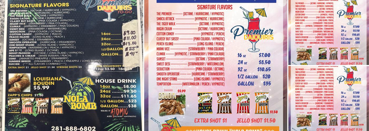 Premier Daiquiris Menu