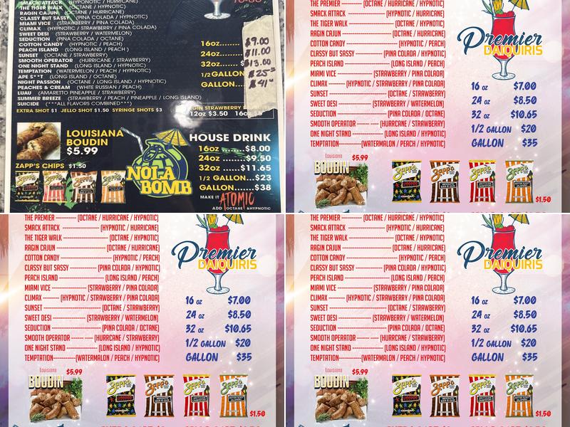 Premier Daiquiris Menu