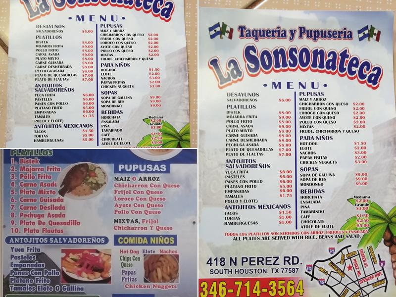 La Sonsonateca Menu