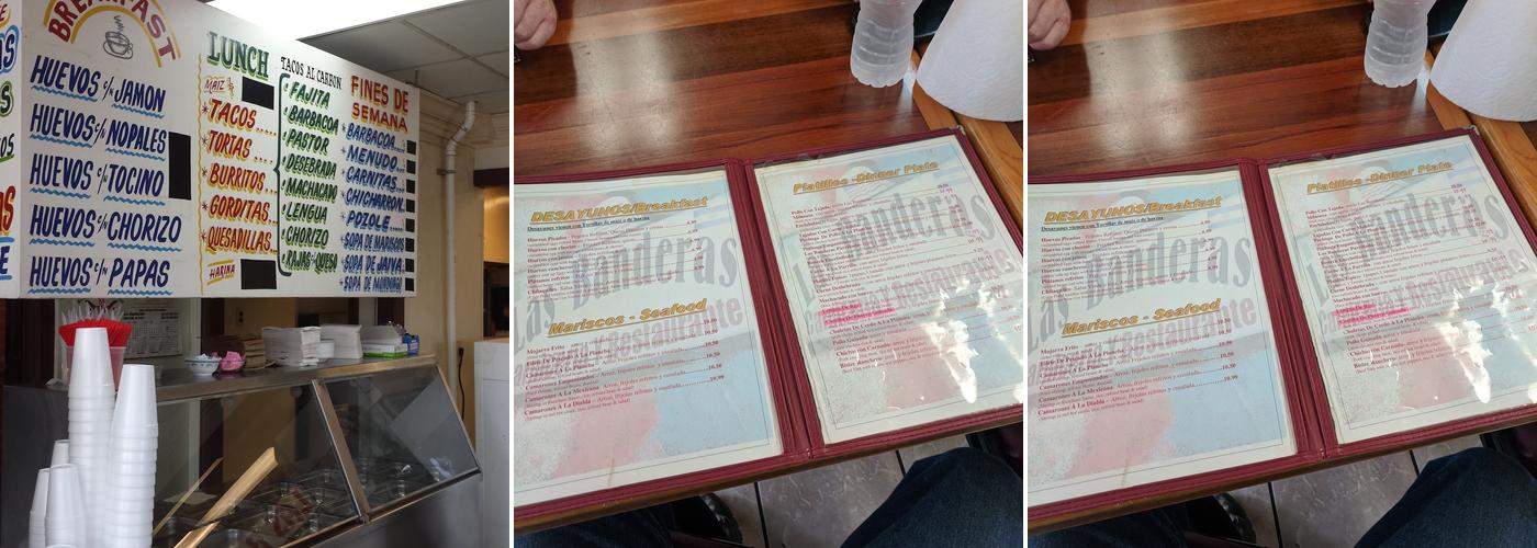 Las Banderas Menu