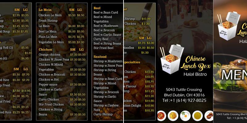 Halal China Bistro Menu