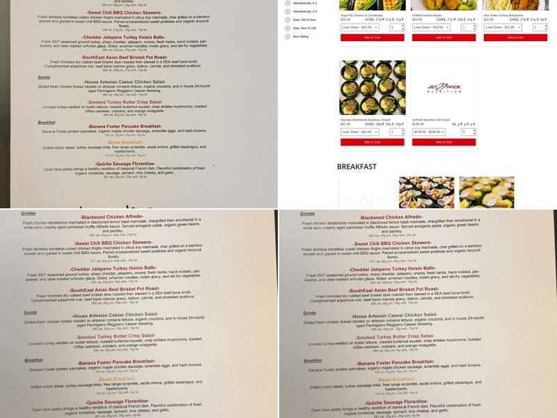 JetPack Nutrition Menu