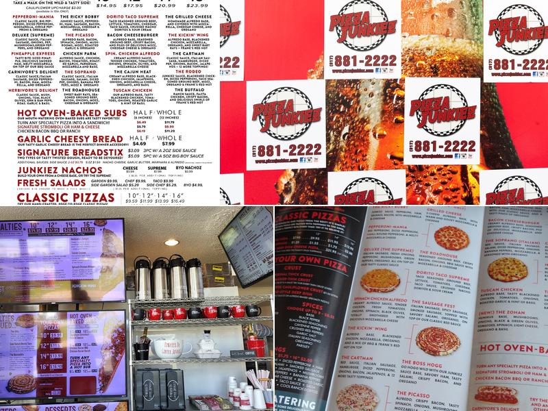 Coffee Junkiez Pizza Junkiez Menu
