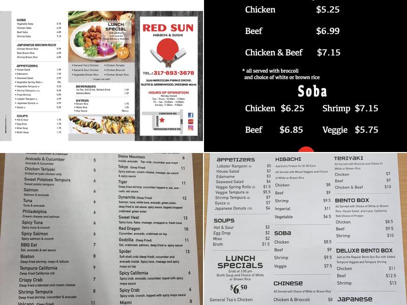 Red Sun Menu