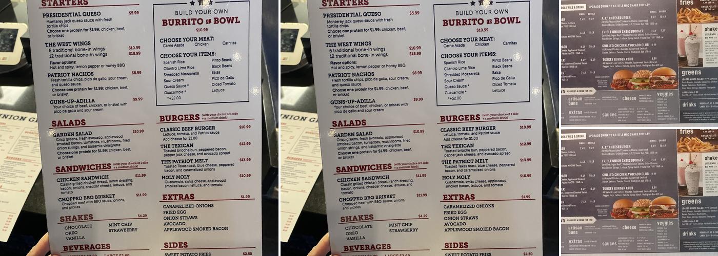 The Union Menu