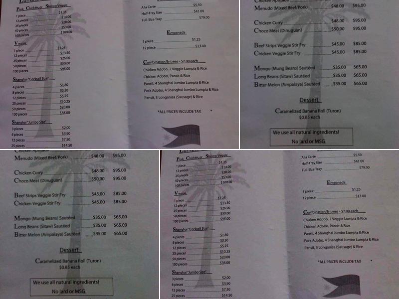 Leocynn's Lumpia Menu