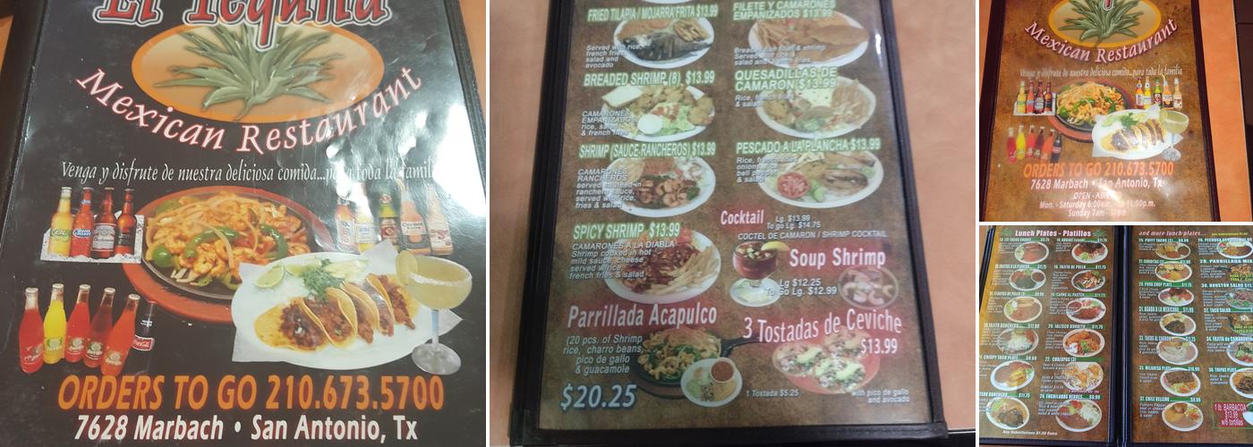 El Tequila Menu