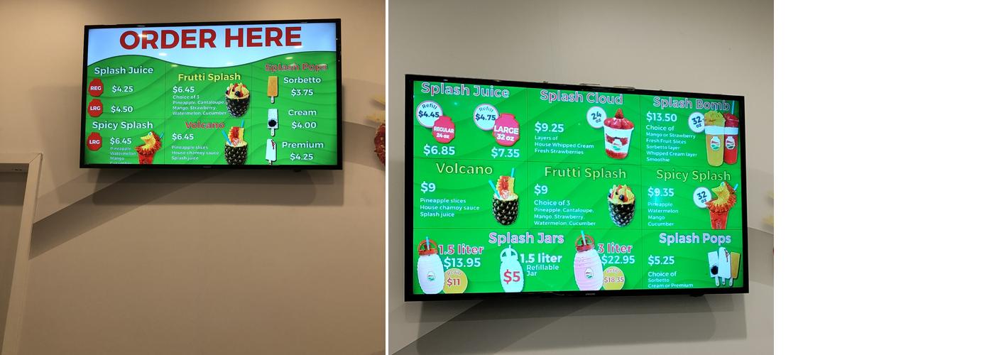 Paradise Splash Menu